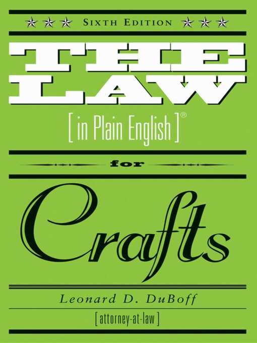 Title details for The Law in Plain English for Crafts by Leonard D. Duboff - Available